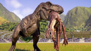 T-Rex Vs Herbivore And Carnivore Dinosaurs On Isla Nublar - Jurassic World Evolution 2