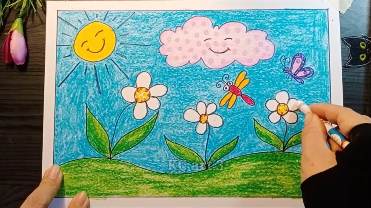 Vẽ trời mưa - Bài: NẮNG VÀ MƯA lớp 1 - Tuần 10 | Draw rain | KC art 3 -  YouTube