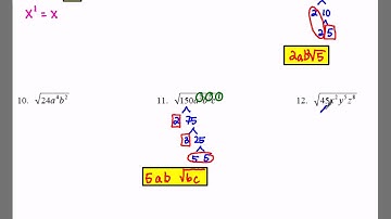Algebra 1: 10.2 Notes: Example 2 - Simplifying Radical Expressions with Variables