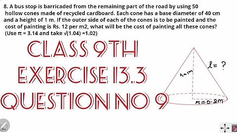 ncert class 9 maths chapter 13(surface areas and volumes) exercise 13.3 question 8