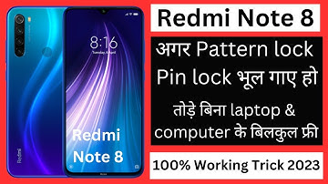 Redmi note 8 hard reset 2023| redmi note 8 ka lock kaise tode| redmi note 8 lock kaise khole