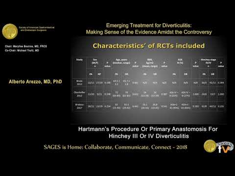 Videó: Primer Reszekció Anastomosis és Hartmann Eljárás A Hinchey III és IV Diverticulitisben