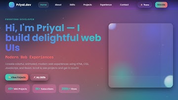 Personal Portfolio Website Using HTML, CSS & JavaScript | Web Development Project |#portfoliowebsite