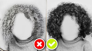 DOS And DONTS: How to Draw CURLY Hair On a Head | Tutorial for BEGINNERS