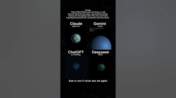 21 ChatGPT vs Gemini vs DeepSeek vs Claude — 3D Asteroid Impact Animation (HTML/CSS/JS)