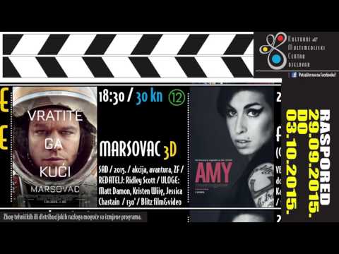 Raspored filmova 29.09. do 03.10.2015.-Kino dvorana,KMC Bjelovar