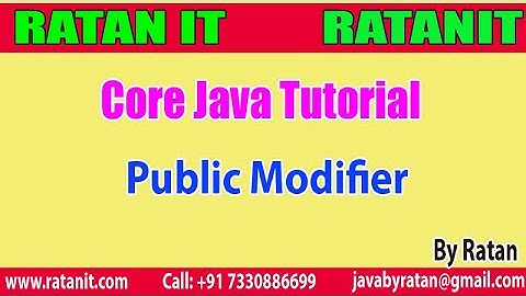 Core java Tutorial || public Modifier || By Ratan Sir