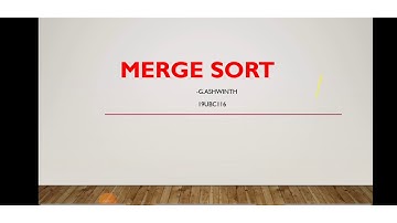 merge sort | video presentation | DAA