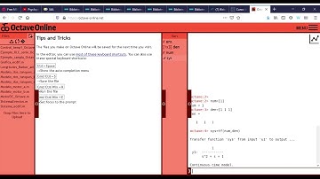Tutorial básico de Octave online para Introducción al Control Discreto