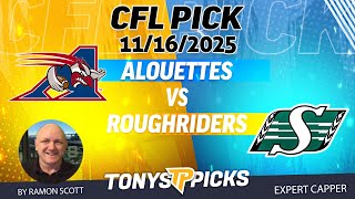 Alouettes vs. Roughriders CFL Betting Odds &amp; Picks, 11/16/25 | Night Moves Show