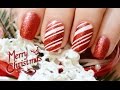 Зимний дизайн ногтей Карамельная трость / Candy Cane NailArt