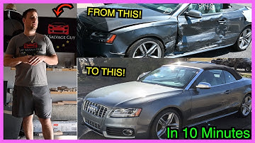 Rebuilding a Wrecked Audi S5 in 10 Minutes! Car Rebuild in 10 minutes