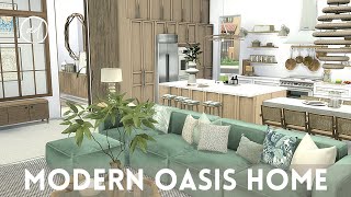 MODERN OASIS FAMILY HOME || Sims 4 || CC SPEED BUILD