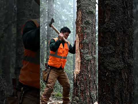 Watch the Axe doing what it was actually built for. 🌲