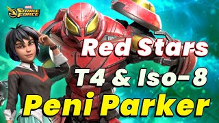 PENI PARKER MVP! RED STAR ORBS! T4 & ISO-8 REVIEW | SPIDER-SOCIETY | MARVEL Strike Force - MSF