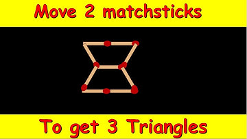 Move 2 Matchsticks to get 3 Triangles | Matchstick Puzzle