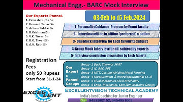 BARC Mock Interview Announcement for Mechanical
