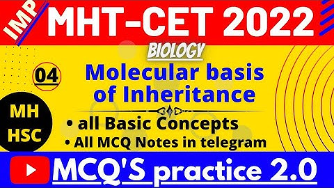 Molecular basis of Inheritance imp chap3 MHT-CET2022 CRASH COURSE #nie #biology #hsc#mcq‎@GYANLABAP