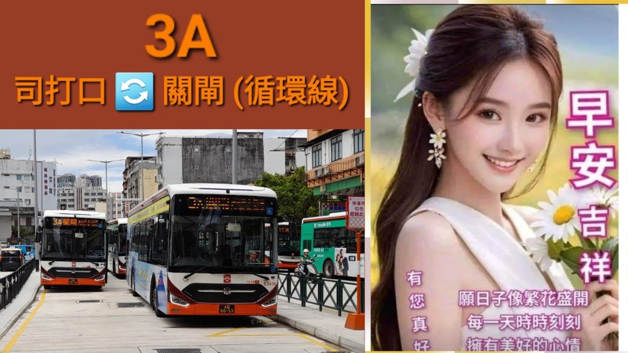 Macau Bus TCM E3438 @ 3A 澳門公共汽車股份有限公司 Zhongtong LCK6113HEVG 司打口 關閘 司打口