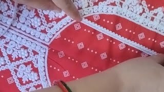 HOW TO ATTACH LACE in embroidery neck