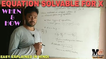 EQUATION SOLVABLE FOR X 🔥