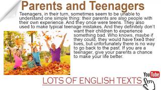Parents and Teenagers | Lots of English Texts with Audio