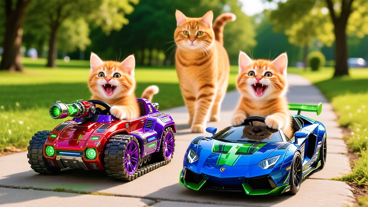 Mama Cat Trims Fur on the Farm and Makes Tiger Hat For Kittens At Home🐾🎩🐯