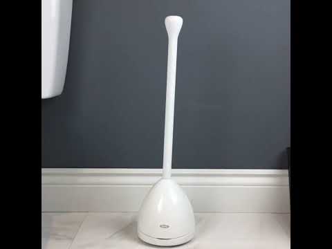 OXO Good Grips Toilet Plunger with Cover, White