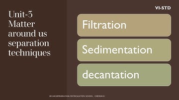 6TH STD SCIENCE SEPARATION TECHNIQUES  | SLN MATRICULATION SCHOOL