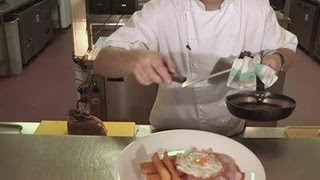 How to make egg, chips and baked ham