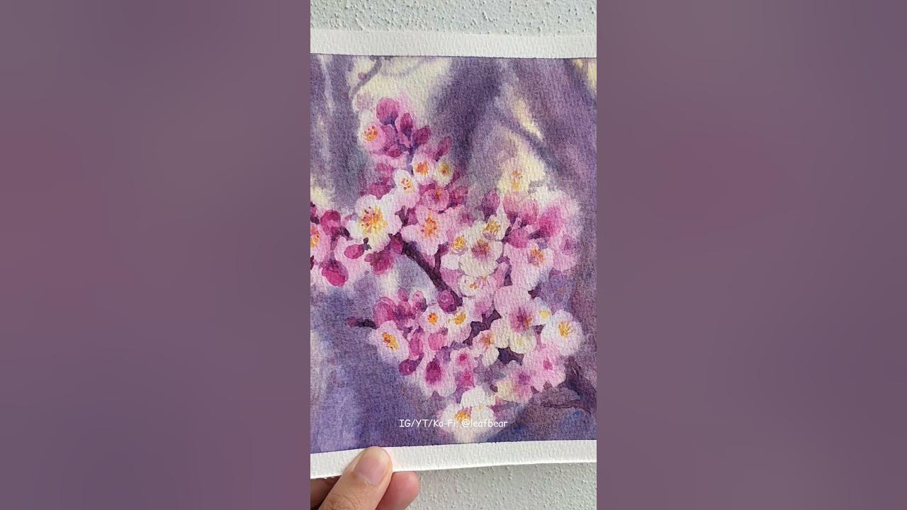 Plum Blossom 🌸 Watercolor Painting #shorts