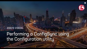Performing a ConfigSync using the Configuration utility