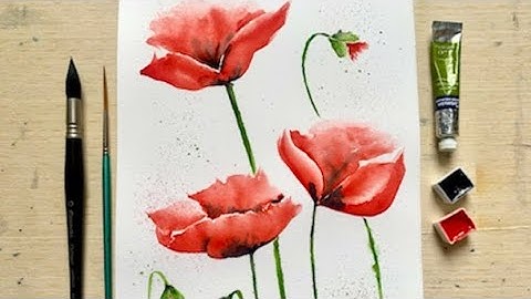 Simple, Loose Poppy Painting in Watercolour: the Easiest Way to Paint Red Watercolor Poppies