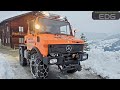 Winterdienstsalzstreuen in tirol  unimog u1400 sound