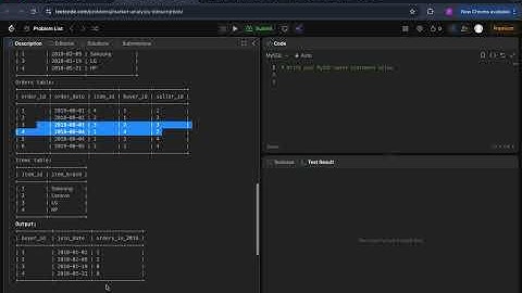 30 Days Of LeetCode Database Day 14 - 1158. Market Analysis I
