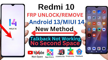 Redmi 10 Miui 14 Android 13 Frp Bypass/Unlock Google Ac Lock - TalBack Not Working  Without PC 2025