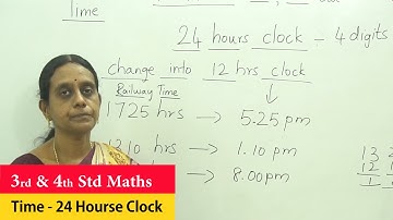 3rd & 4th STD Maths Time 24 Hours Clock | CBSE Syllabus MathematicsI CBSE Maths 3rd , 4th I 24 Clock