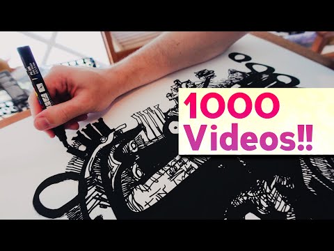BIG Posterboard Doodles (And 1000 Videos!!! Yay!)