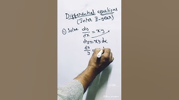 Differential equations Inter 2nd year Basics