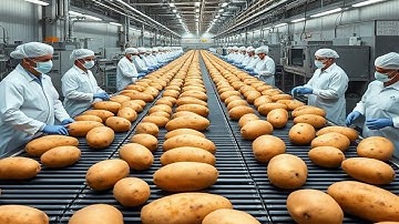 Modern Potato Chip Factory Tour: Giant Potatoes to Crispy Chips — Full Processing Line Explained