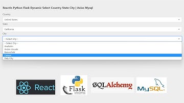 ReactJs Python Flask Dynamic Select Country State City | Axios Mysql
