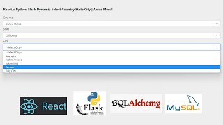 ReactJs Python Flask Dynamic Select Country State City | Axios Mysql