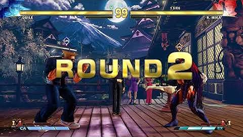 Street Fighter V Guile vs R. Mika CPU vs CPU AI vs AI (hardest difficulty level)