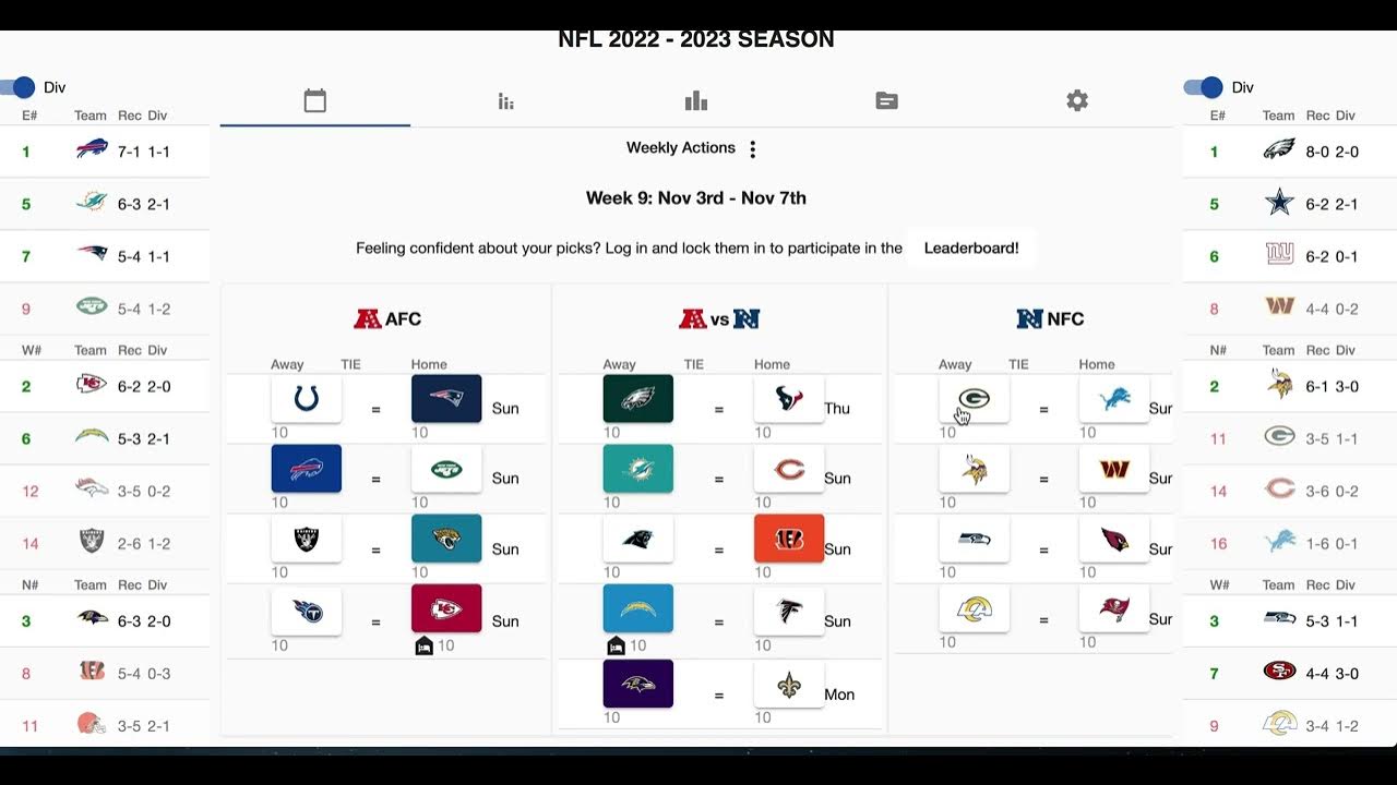 MY Week 9 NFL Predictions YouTube