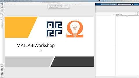 MATLAB Basics Workshop (Semester 2, 2020)