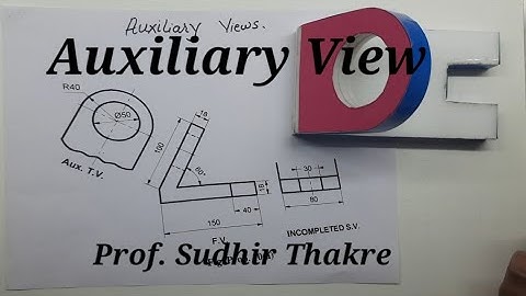 Auxiliary Views: Problem-1 fig. shows F.V, auxiliary T.V and incomplete S.V complete the side view