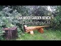 Oak wood log garden bench. Beautifull