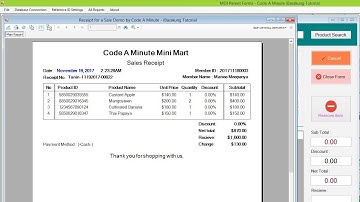 VB.Net Point Of Sale (POS) System - Creating Receipt for a Sale using Crystal Report