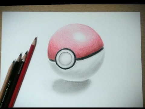 ポケモン モンスターボールを描いてみた 色鉛筆画 Youtube