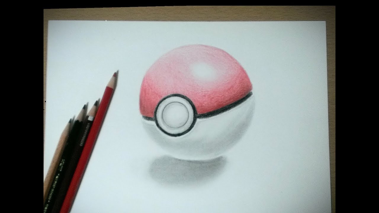 ポケモン モンスターボールを描いてみた 色鉛筆画 Youtube